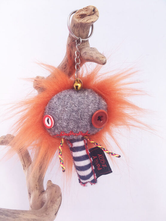Porte clés punkette cheveux orange – Image 2