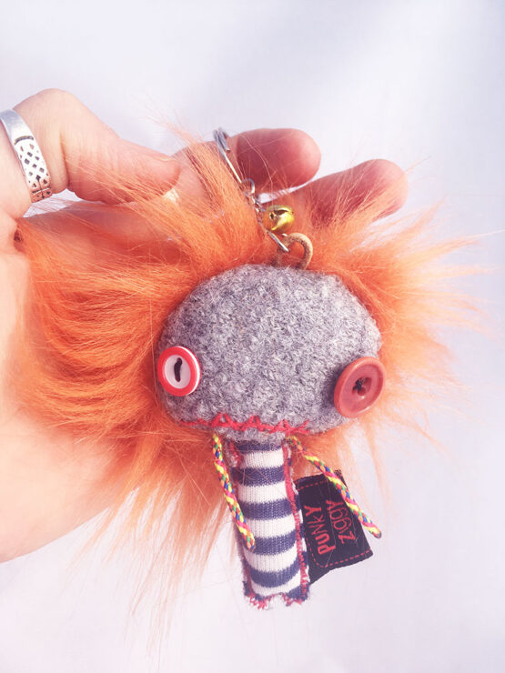 Porte clés punkette cheveux orange