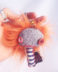 Porte clés punkette cheveux orange
