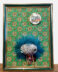 Tableau textile monstre punkette hippie vintage