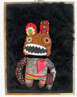 Tableau textile monstre punk au grand ♡