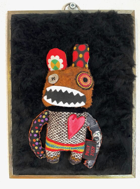 Tableau textile monstre punk au grand ♡