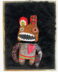 Tableau textile monstre punk au grand ♡