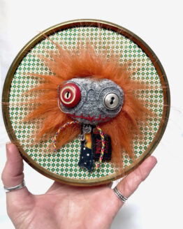 Tableau textile monstre punkette à lunettes