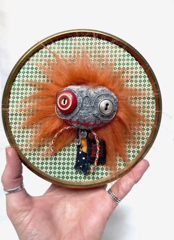 Tableau textile monstre punkette à lunettes