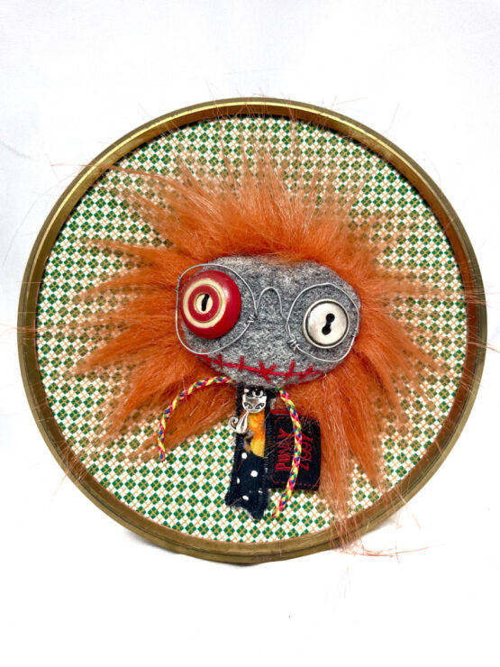 Tableau textile monstre punkette à lunettes – Image 2
