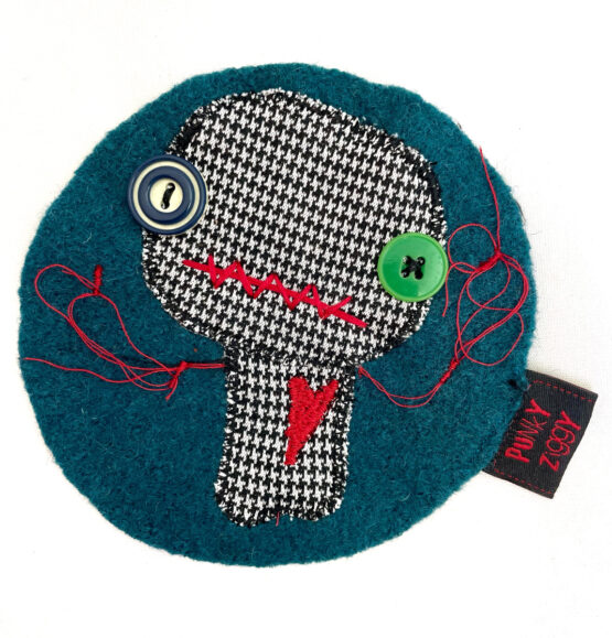 Patch monstre coeur brodé bleu – Image 2