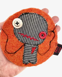 Patch monstre coeur brodé orange