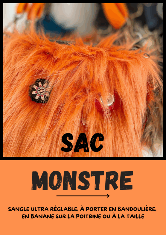 Sac monstre en moumoute fauve – Image 8