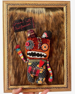 Tableau textile monstre punk Siamo tutti antifascisti
