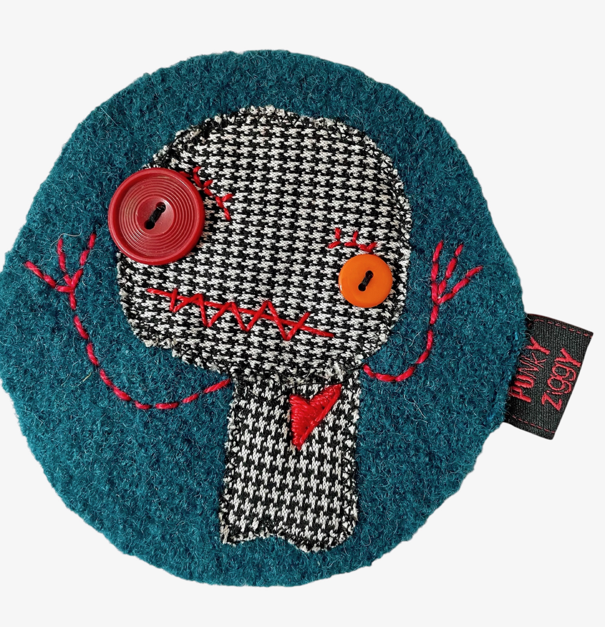 Patch monstre coeur brodé bleu – Image 3